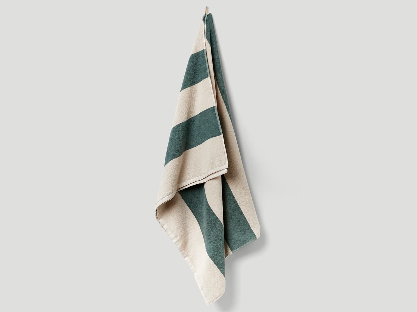 Badetuch Vinda - Seashell Beige / Washed Bottle Green