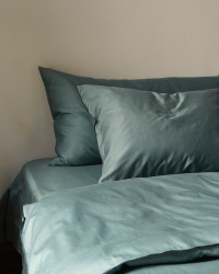 Spannbettlaken Lind - Washed Bottle Green Spannbettlaken Lind - Washed Bottle Green