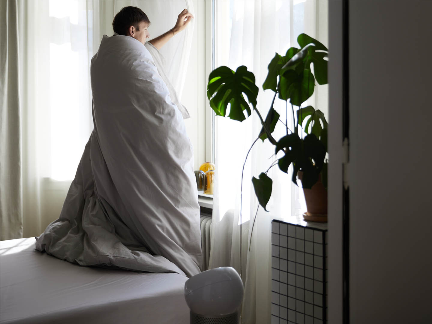 Spannbettlaken Nejd Perkal - Khaki Grey