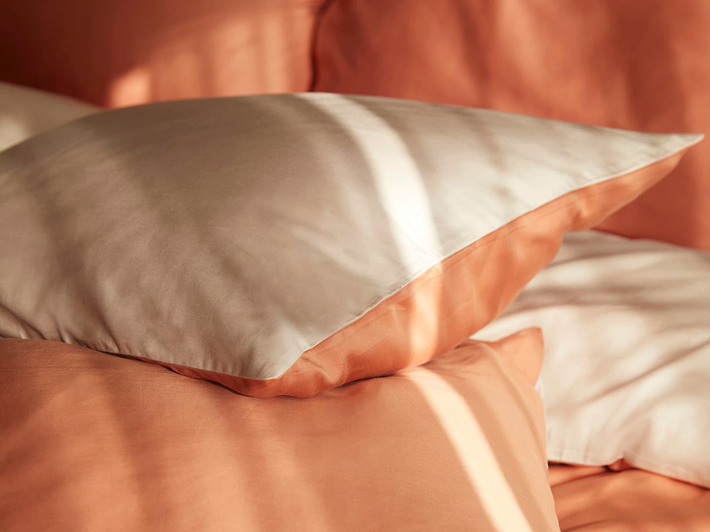 Kissenbezug Tvenne - Pink Terracotta / Seashell Beige