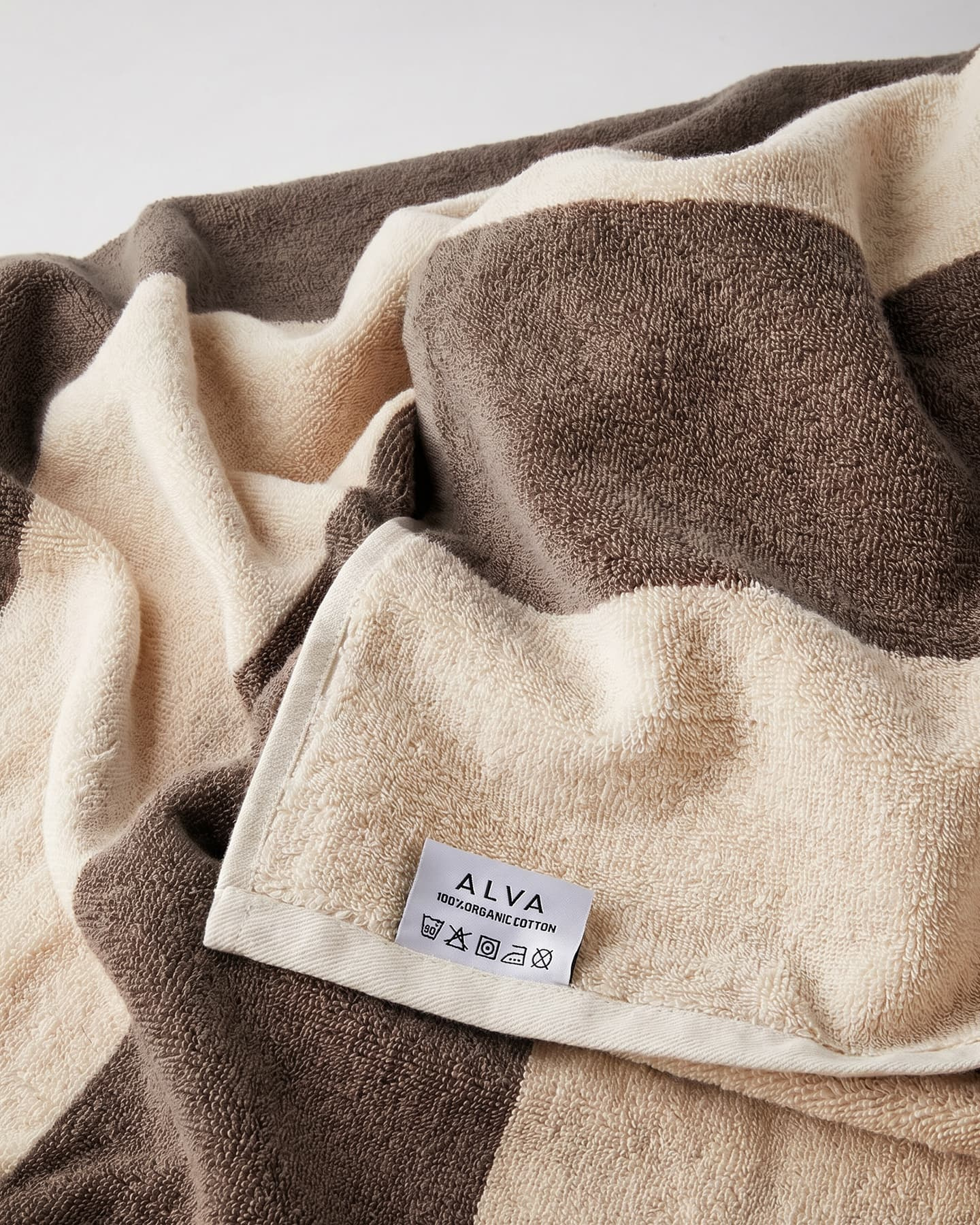 Badetuch Vinda - Seashell Beige / Deep Taupe