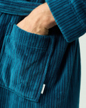 Bademantel Vindel - Petrol Blue / Midnight Blue