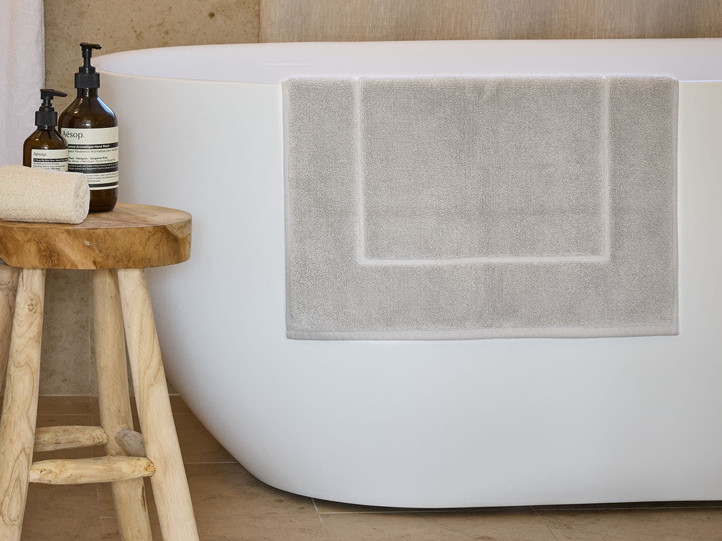 Bath mat Essens - Concrete Grey - 50x70 | GOTS