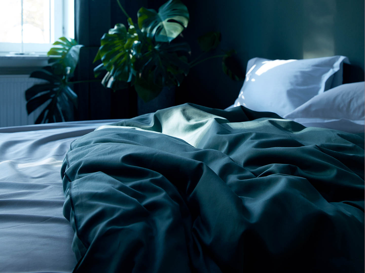 2er Set Bettwäscheset Strimma Washed Bottle Green (135x200)